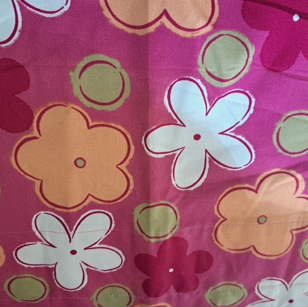 VIBRANT BOLD flower power curtain valance lined pink MOD rod pocket coastal - Picture 7 of 8
